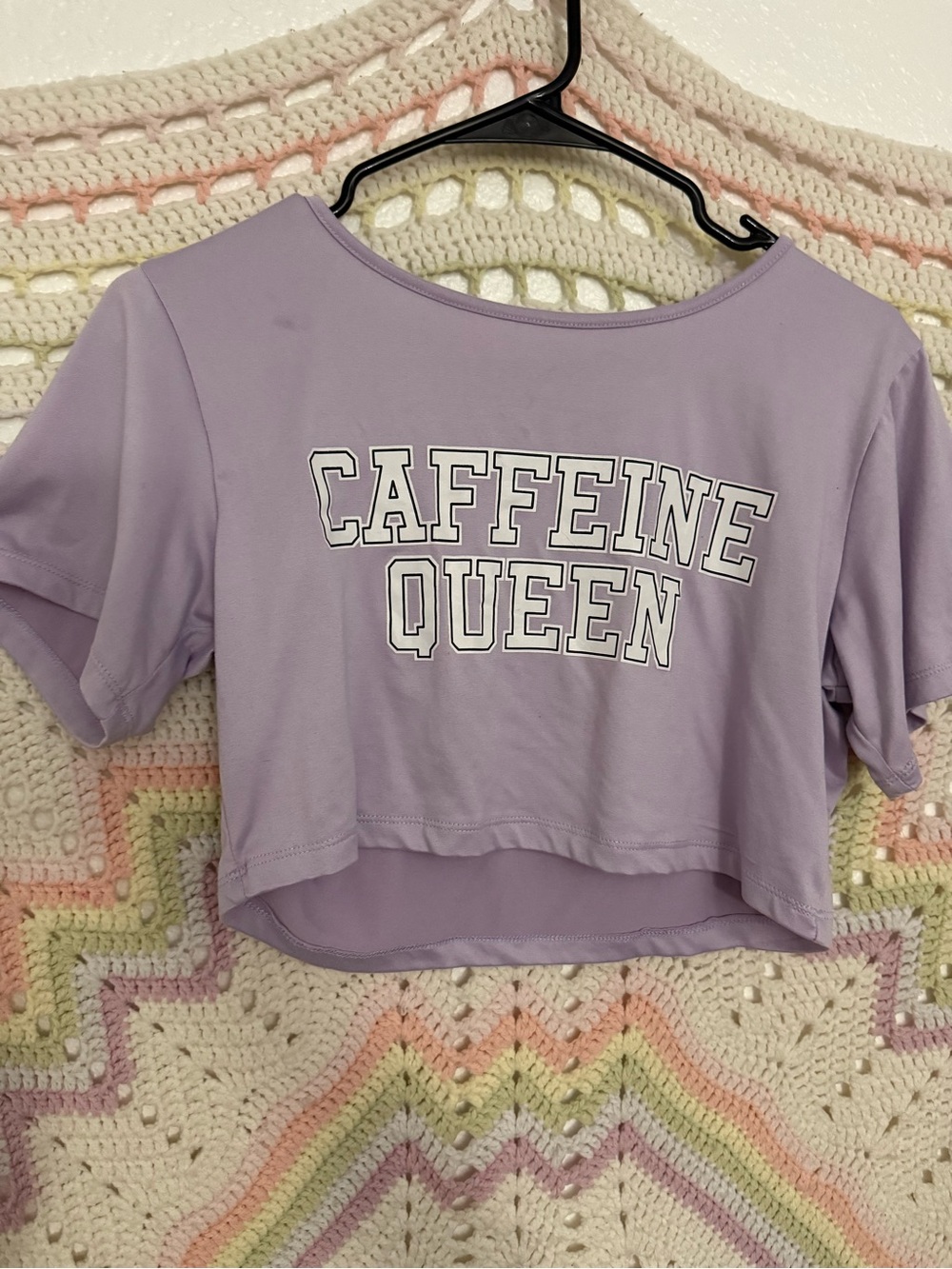 Lavender Caffeine Queen Cropped Tee